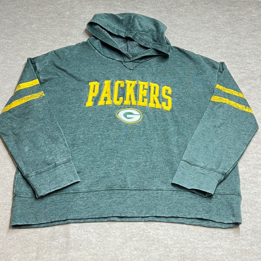 Green Bay Packers Womens 1XL Hoodie Green Sweatshirt NFL Team Apparel EUC Sporty